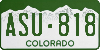 CO license plate ASU818
