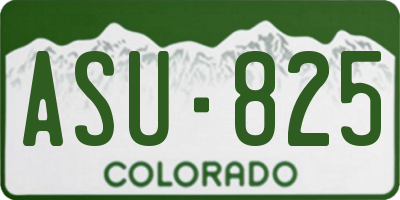 CO license plate ASU825