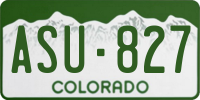 CO license plate ASU827