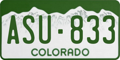 CO license plate ASU833