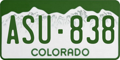 CO license plate ASU838