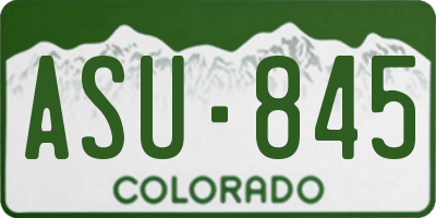 CO license plate ASU845