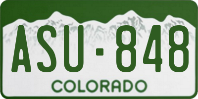 CO license plate ASU848