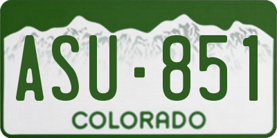 CO license plate ASU851