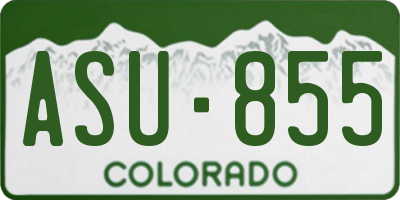 CO license plate ASU855