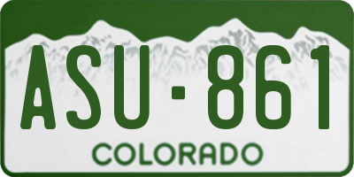 CO license plate ASU861
