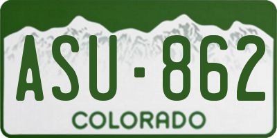 CO license plate ASU862