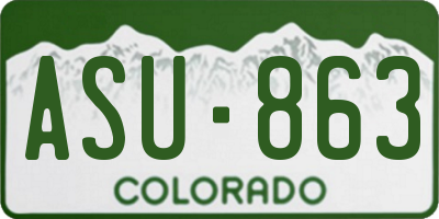 CO license plate ASU863