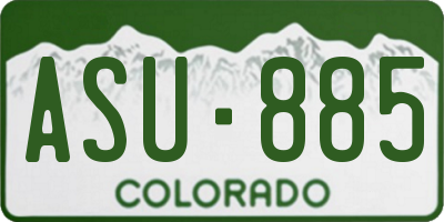 CO license plate ASU885