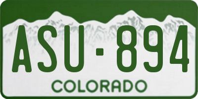 CO license plate ASU894