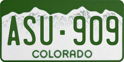 CO license plate ASU909