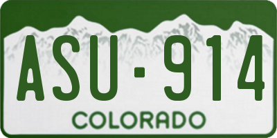 CO license plate ASU914