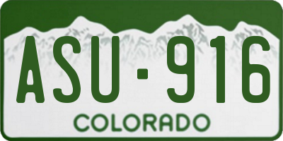CO license plate ASU916
