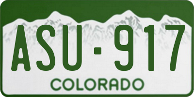 CO license plate ASU917