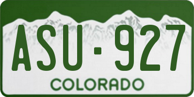 CO license plate ASU927