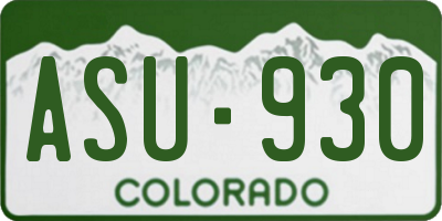 CO license plate ASU930