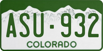 CO license plate ASU932
