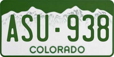 CO license plate ASU938