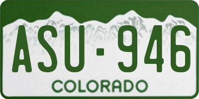 CO license plate ASU946