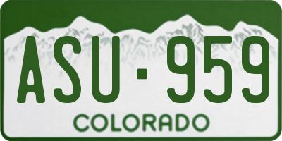 CO license plate ASU959