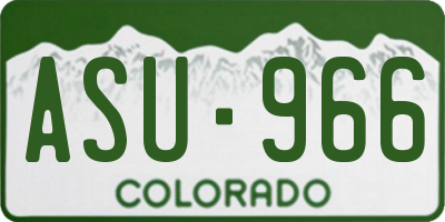 CO license plate ASU966