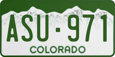 CO license plate ASU971