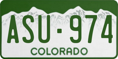 CO license plate ASU974