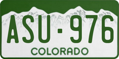 CO license plate ASU976