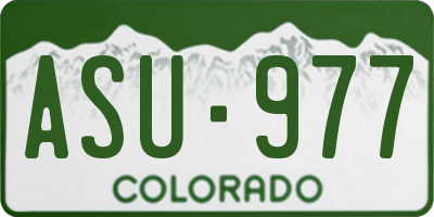 CO license plate ASU977