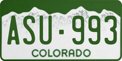 CO license plate ASU993