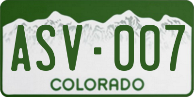 CO license plate ASV007