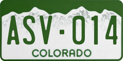 CO license plate ASV014