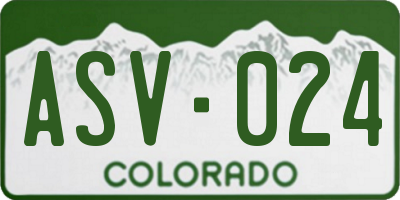 CO license plate ASV024