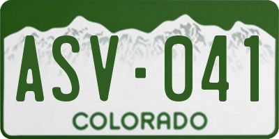CO license plate ASV041