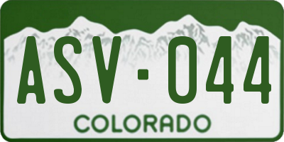 CO license plate ASV044
