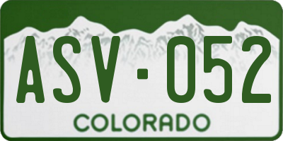 CO license plate ASV052