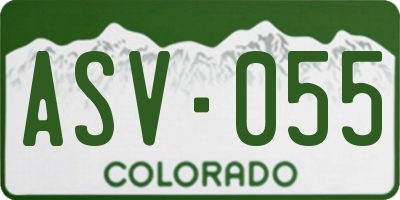 CO license plate ASV055
