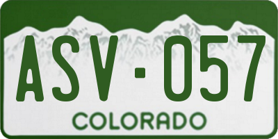CO license plate ASV057