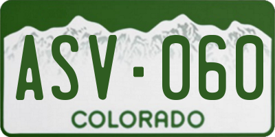 CO license plate ASV060