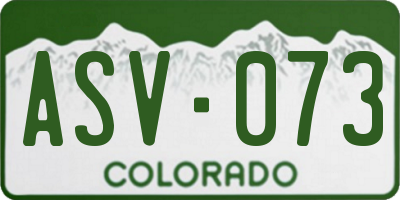 CO license plate ASV073