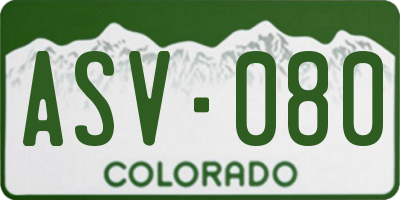 CO license plate ASV080