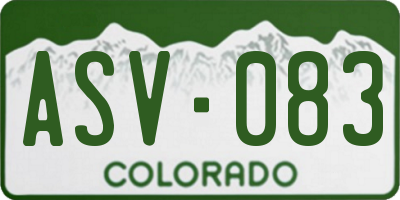 CO license plate ASV083