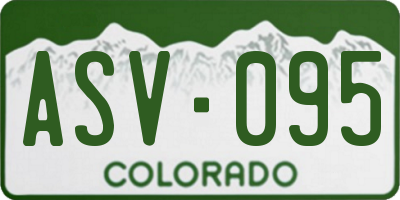 CO license plate ASV095