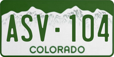CO license plate ASV104