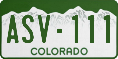 CO license plate ASV111