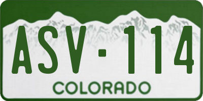 CO license plate ASV114