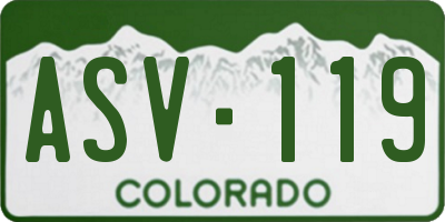 CO license plate ASV119