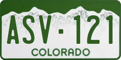 CO license plate ASV121