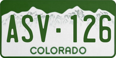 CO license plate ASV126