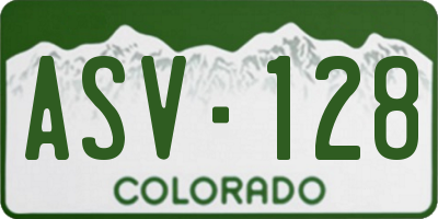 CO license plate ASV128